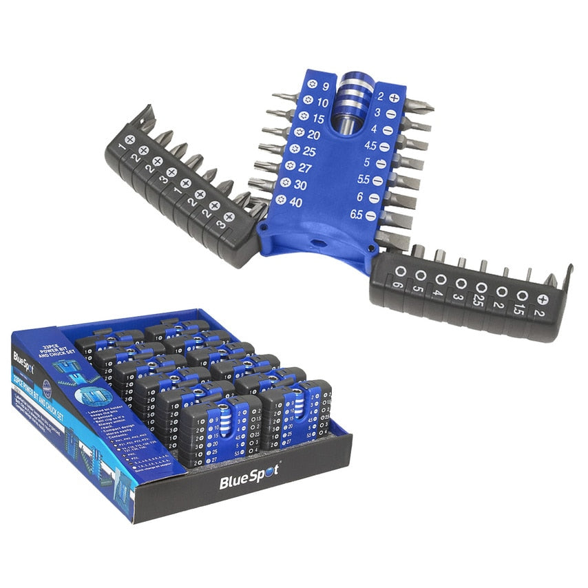 33 Piece Compact Chrome Vanadium Screwdriver Bit Set with Chuck