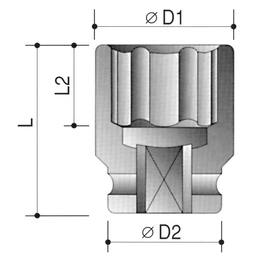 3/4" A/F Impact Socket 3/8" Square Drive