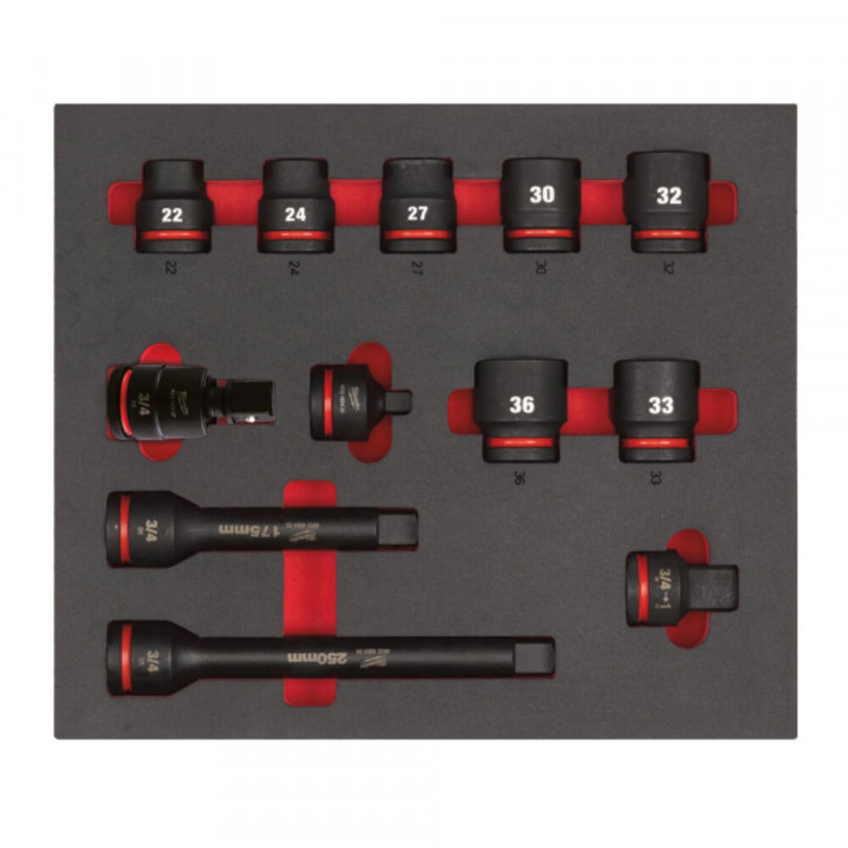 3/4 Skts. STD Foam Set 1 - 12 Piece 4932493396