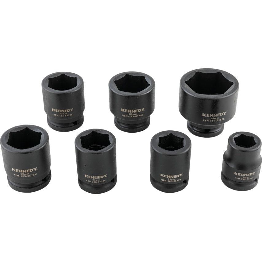 3/4in Drive Impact Socket Set - 7 Piece