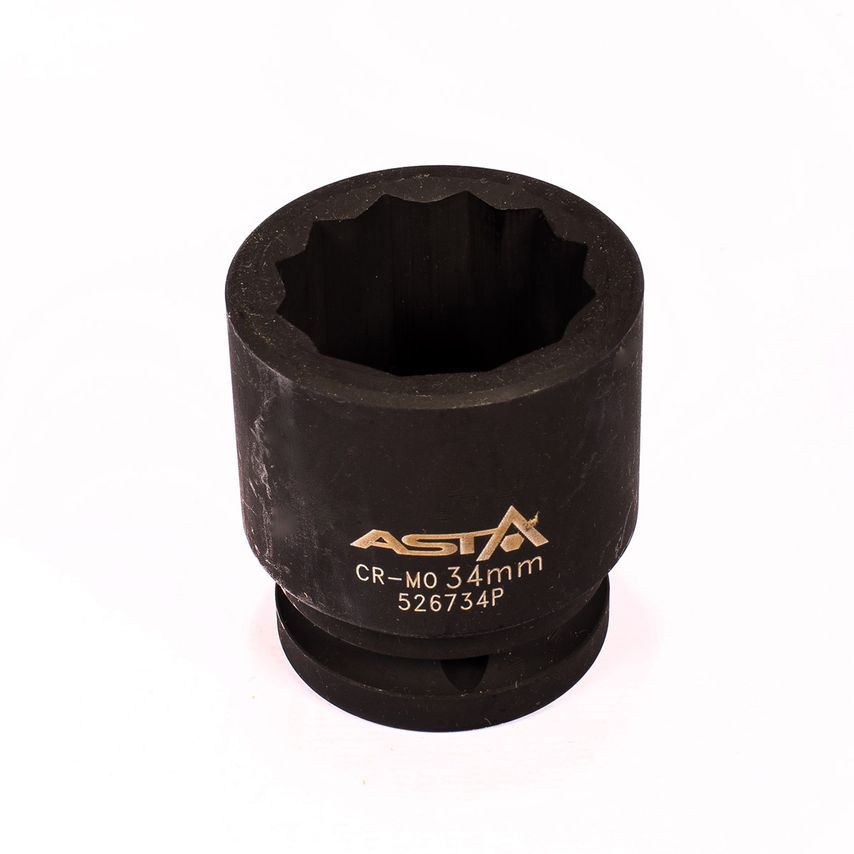 34mm 3/4" Drive Short Impact Socket 12 Point (12PT) Heavy Duty 57mm Length