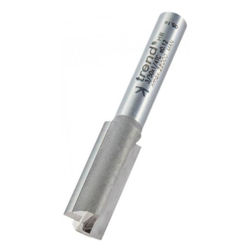 3/50 9.5mm Professional TCT 2 Flute Straight Cutter with Plunge Centre Tip 1/4" Shank