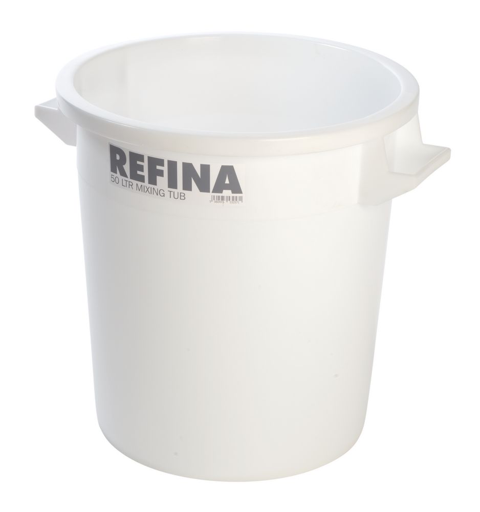 Refina  Plastic Mixing Tub White 50Ltr