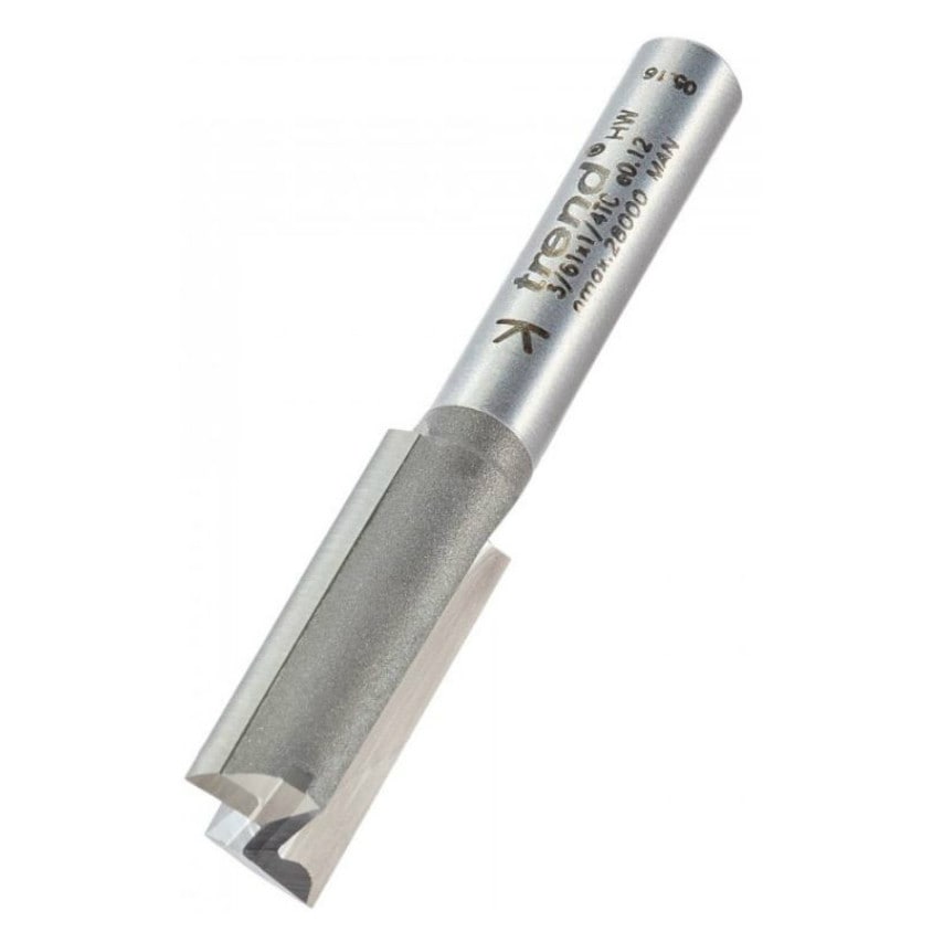 3/61 10.0mm Professional TCT 2 Flute Straight Cutter with Plunge Centre Tip 1/4" Shank
