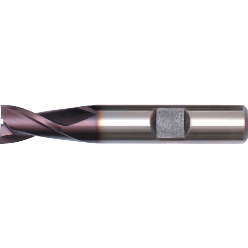 3663 8.00MM HSCo 2 Flute Weldon Shank Slot Drills - Fire Coating