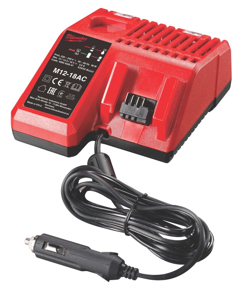 Milwaukee M12-18 AC 12/18V Li-Ion RedLithium In-Car Charger