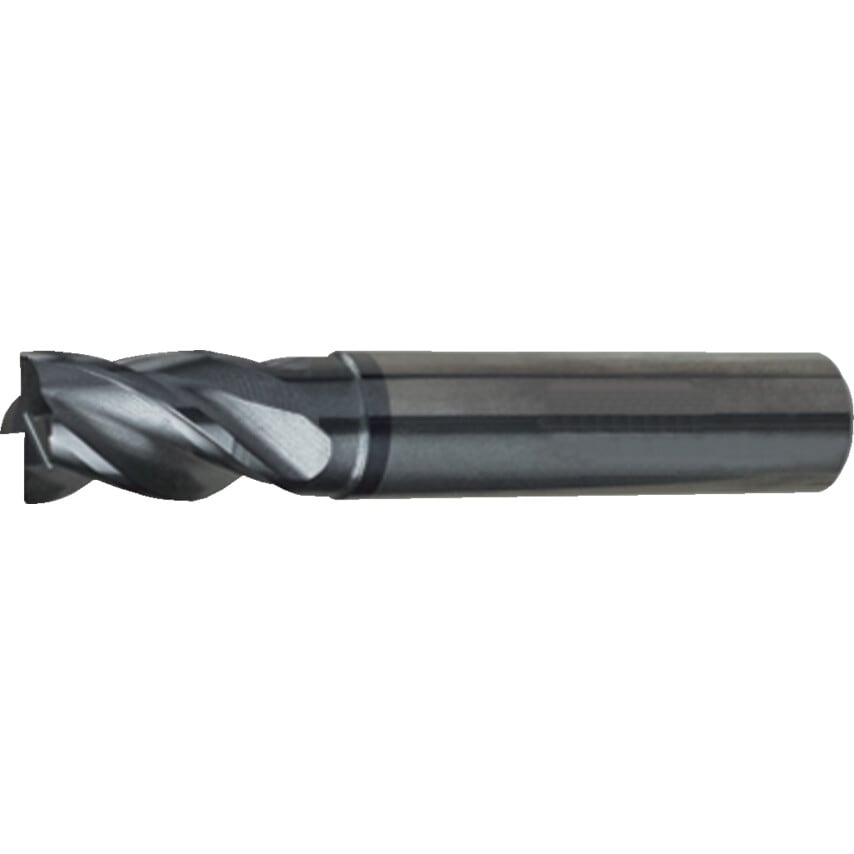 3805 10.00MM Carbide 4 Flute Flatted Shank Short Series End Mill - nano-A Coated