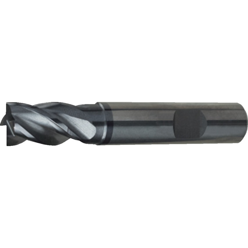 3805 4.00MM Carbide 4 Flute Flatted Shank Short Series End Mill - nano-A Coated