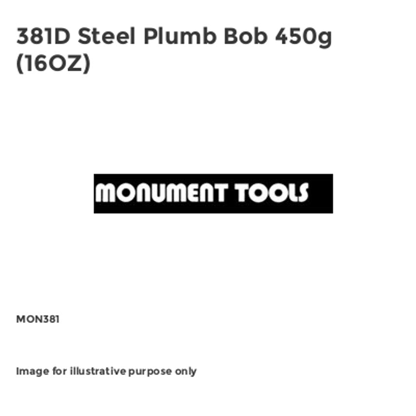 381D Steel Plumb Bob 450g (16OZ) MON381