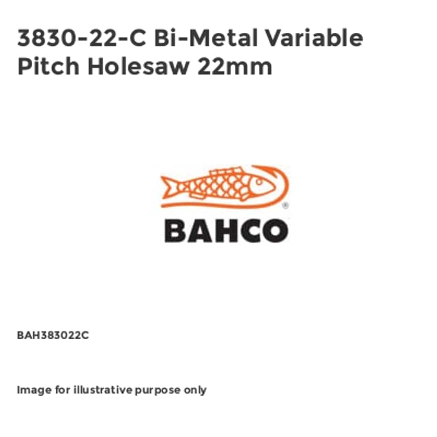 3830-22-C Bi-Metal Variable Pitch Holesaw 22mm