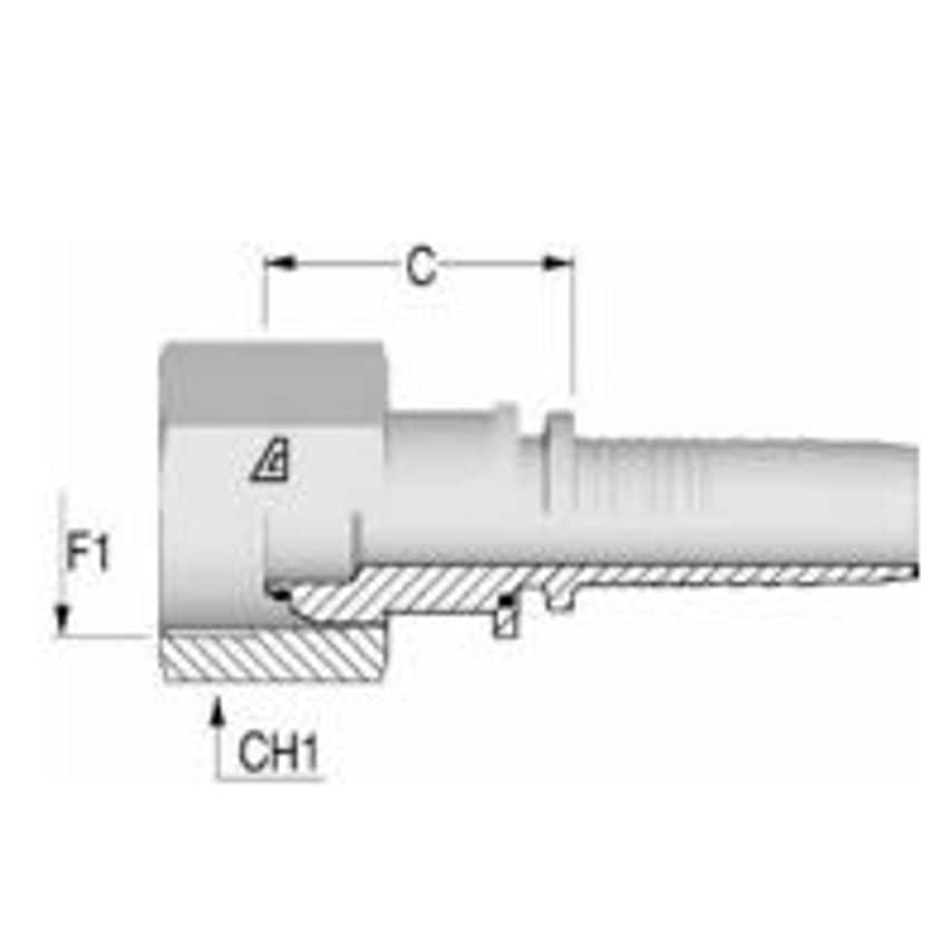 3/8ID-3/8bspP Female Insert 60 Degrees Cone Seat O Ring Seal