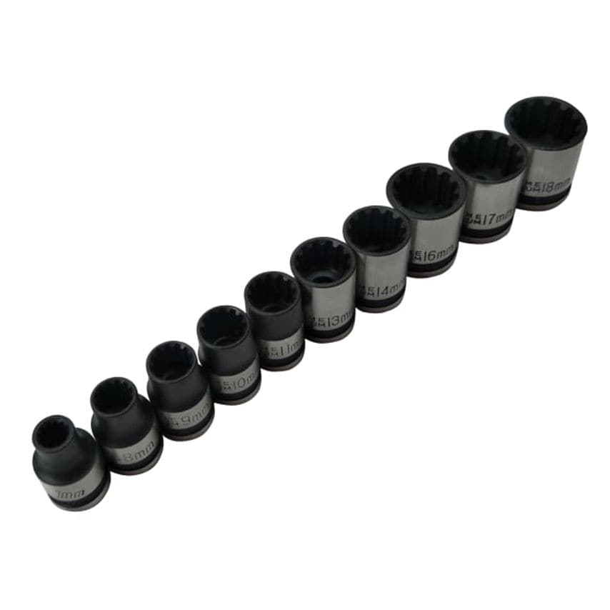 3/8in Drive Spline Socket Set Metric, 10 Piece B/S1543