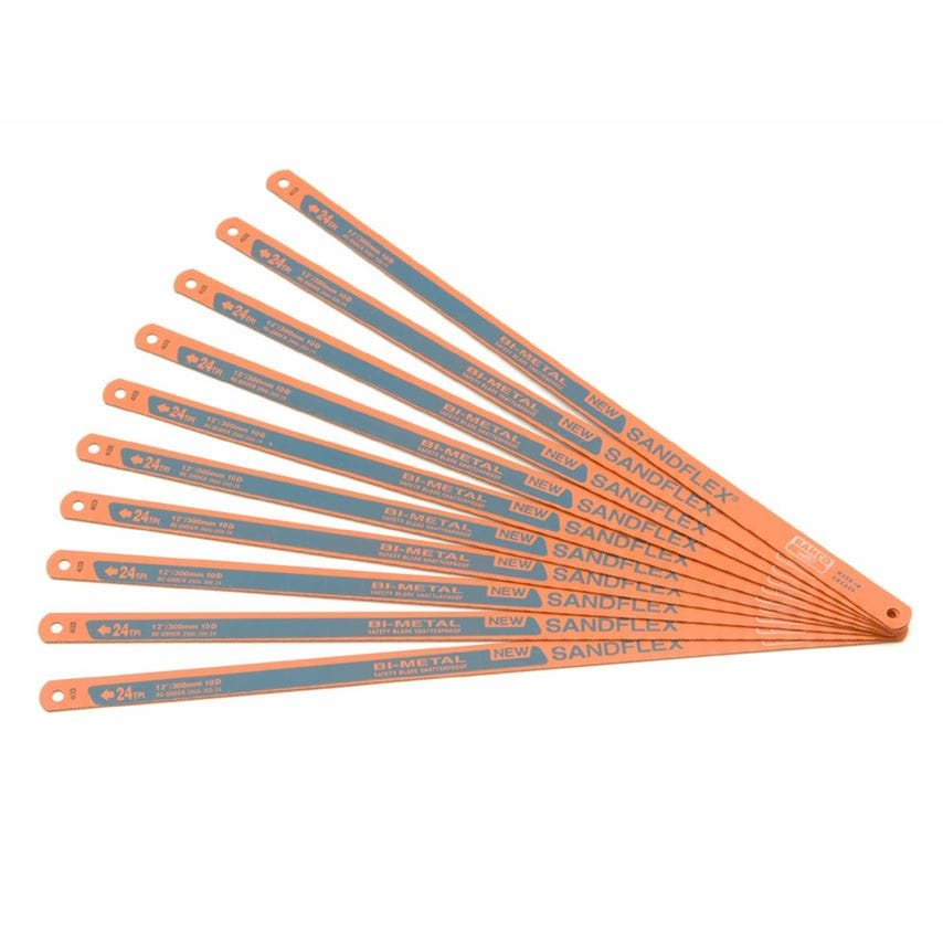 3906 Sandflex Hacksaw Blades 300mm (12in) x 24 TPI, Pack of 10
