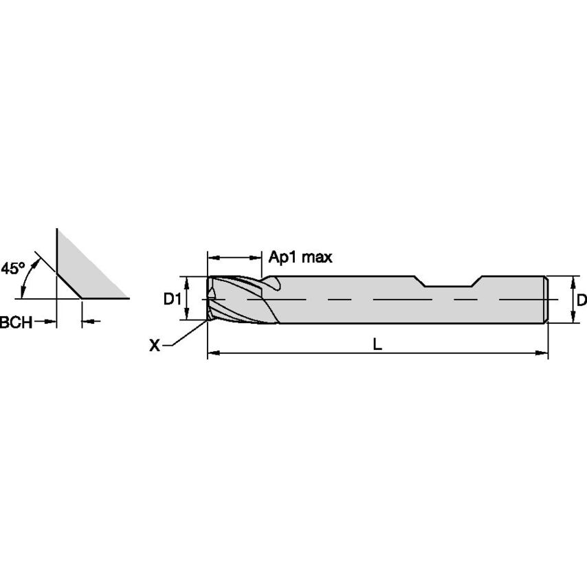 3CH0700DL013B GP Solid Carbide End Mill 3FL 7X8X13X63