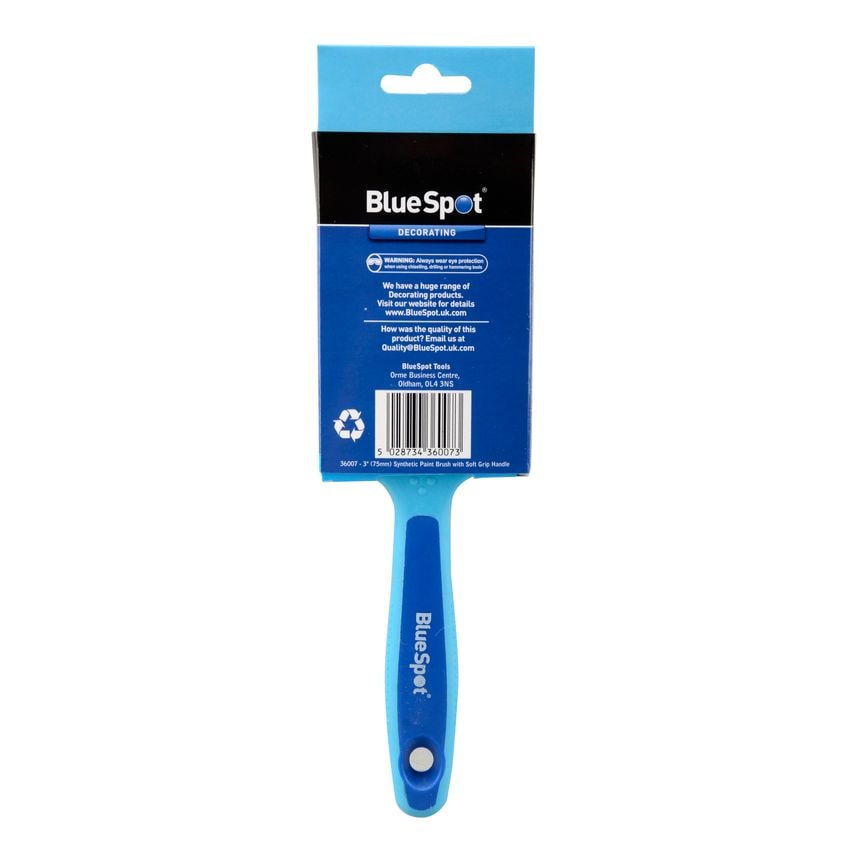 3" (75mm) Synthetic Paint Brush with Soft Grip Handle