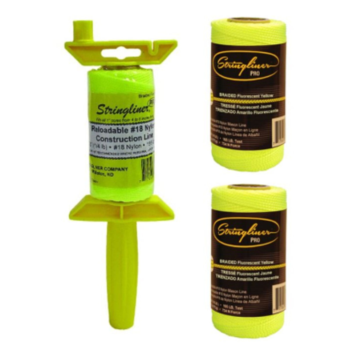 3 Pack of 250' Fluorescent String Line Cores - Yellow