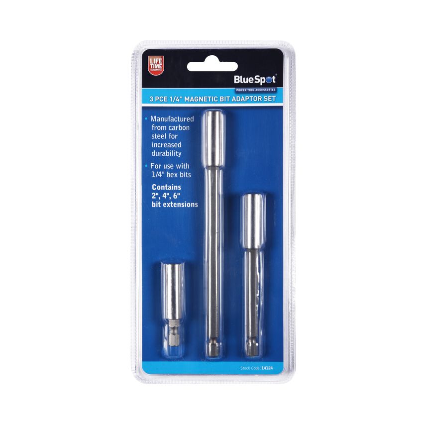 3 Piece 1/4" Magnetic Bit Adaptor Set