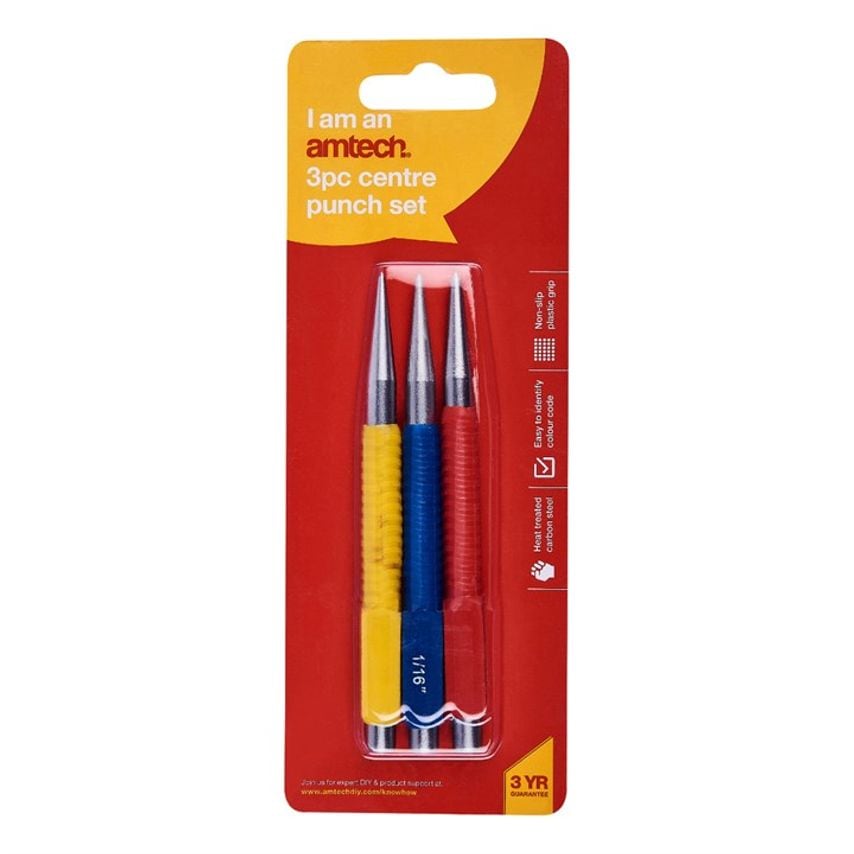 3 Piece Colour Coded Centre Punch Set