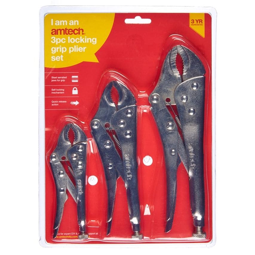 3 Piece Locking Grip Plier Set
