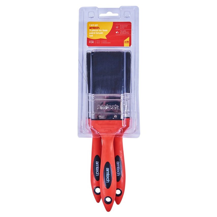 3 Piece No Bristle Loss Paint Brush Set