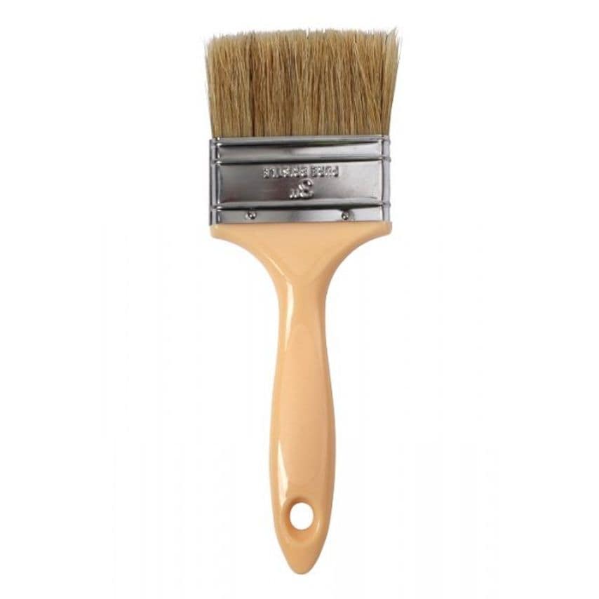 3" Plastic Handle White Bristle Laminating Brush