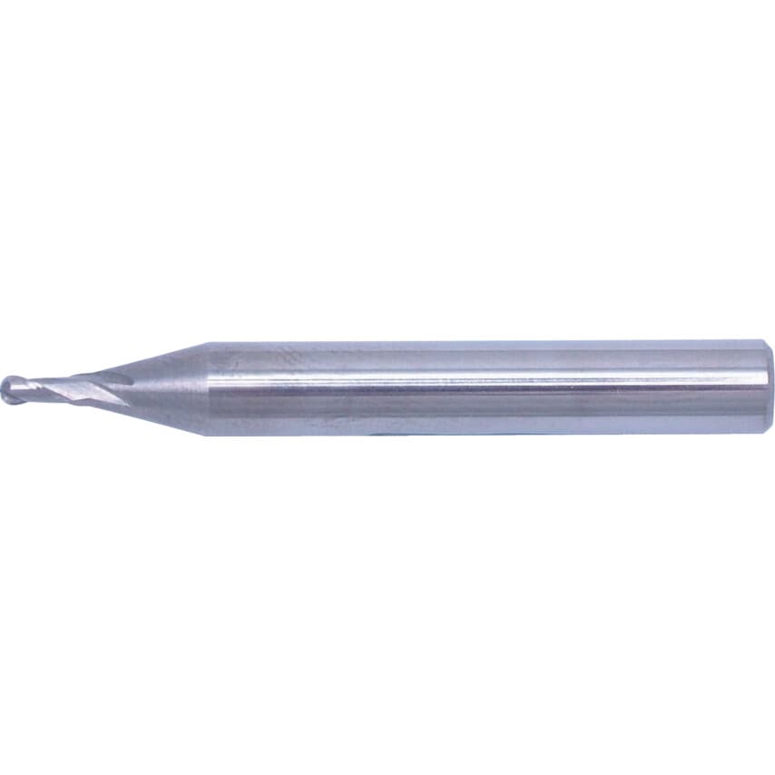 4.00MM Carbide 2 Flute Plain Shank Short Series Ball Nosed Slot Drills - Uncoated