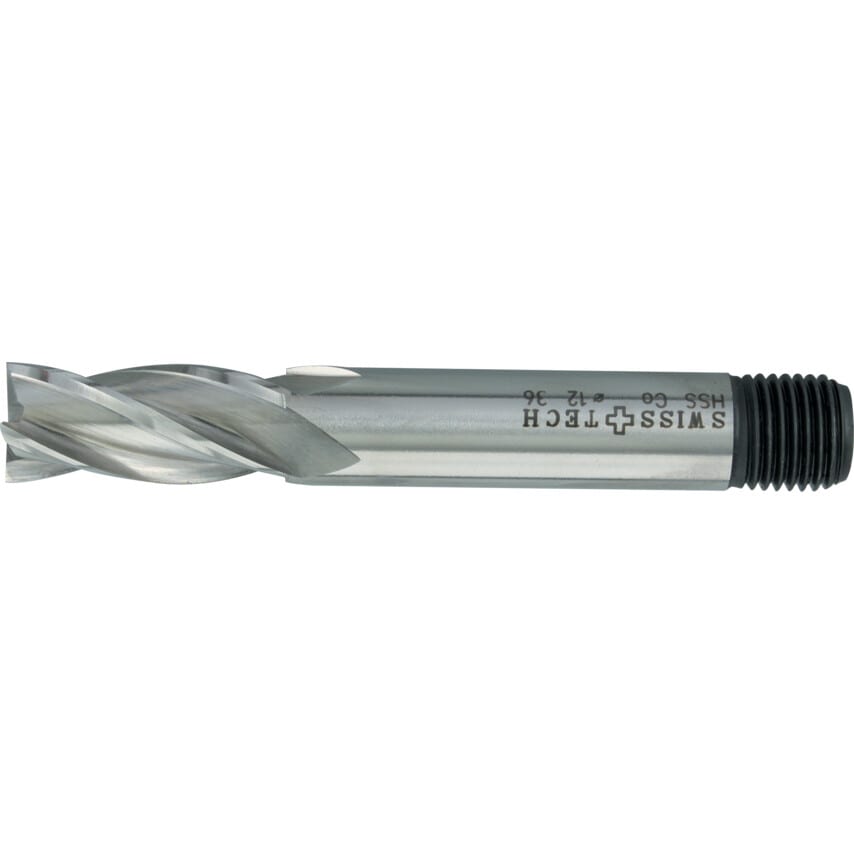 4.00MM HSS-Co 8% Threaded Shank Multi Flute End Mills - Uncoated