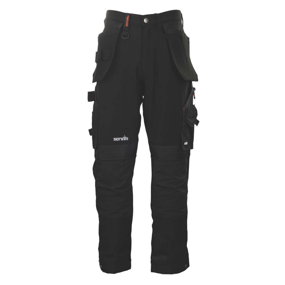 Scruffs Pro Flex Plus Holster Work Trousers Black 34" W 32" L