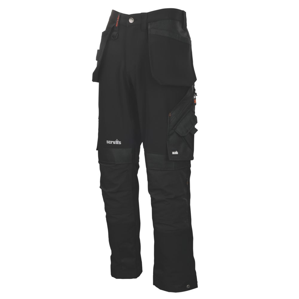 Scruffs Pro Flex Plus Holster Work Trousers Black 34" W 32" L