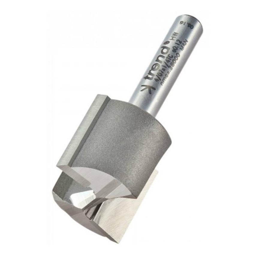 4/07 22.2mm Professional TCT 2 Flute Straight Cutter with Plunge Centre Tip 1/4" Shank