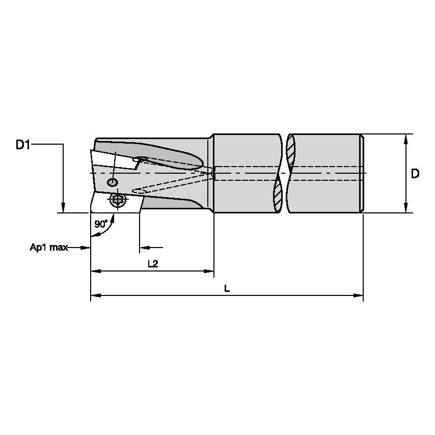 40A03R050A32SED18-250 Mill 1-18 End Mill D=40, Z=3,