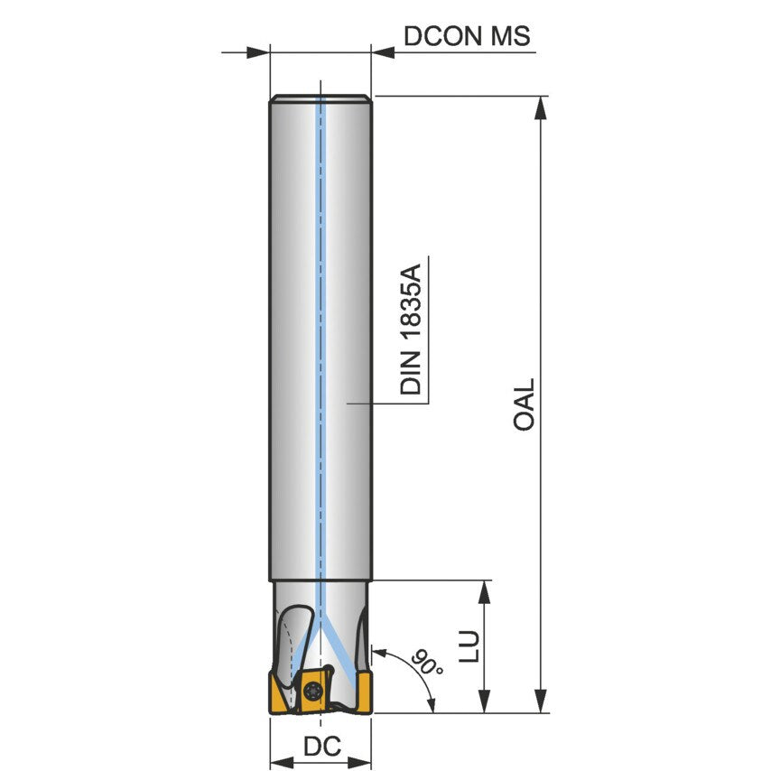 40A4R050A32-SLN12X-C LN12 90 Tangential End Mill