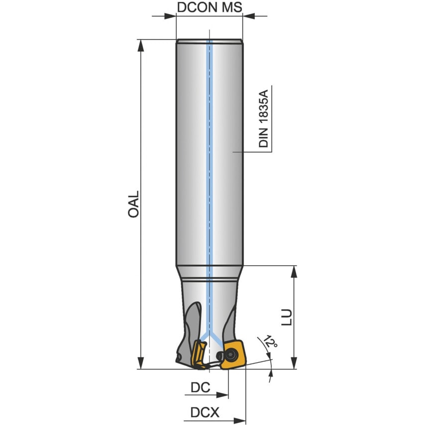 40E4R120A32-SSO12-C Hi-Feed End Mill - Cylindrical