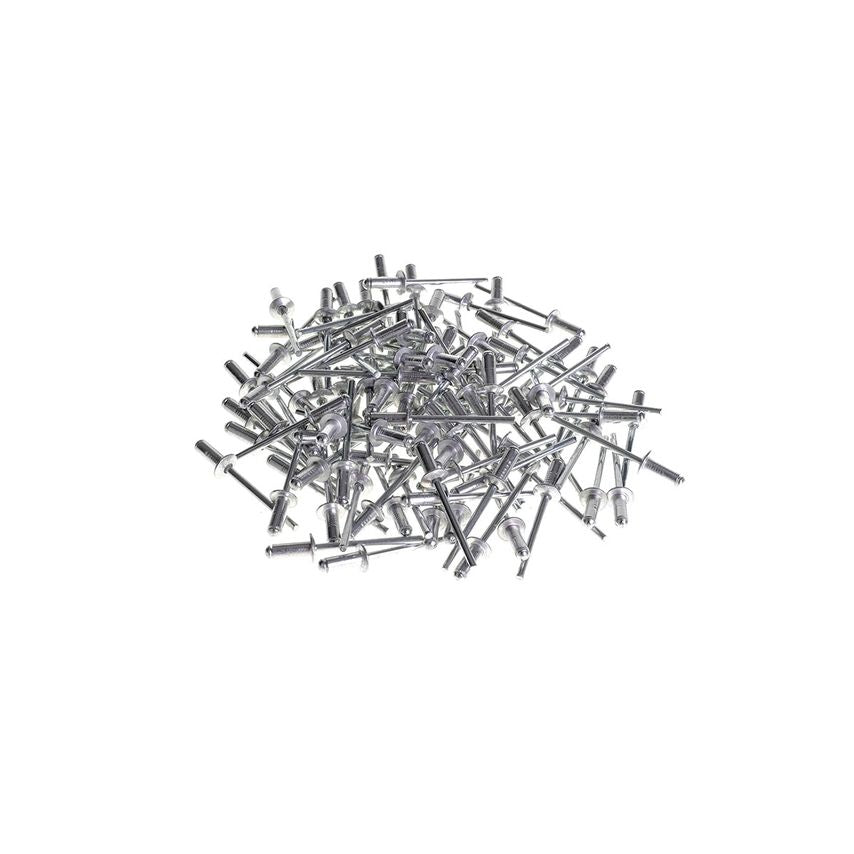 4.0x9.6mm Aluminium Blind/Pop Rivets Standard Flange & Steel Dome Head Pack of 100