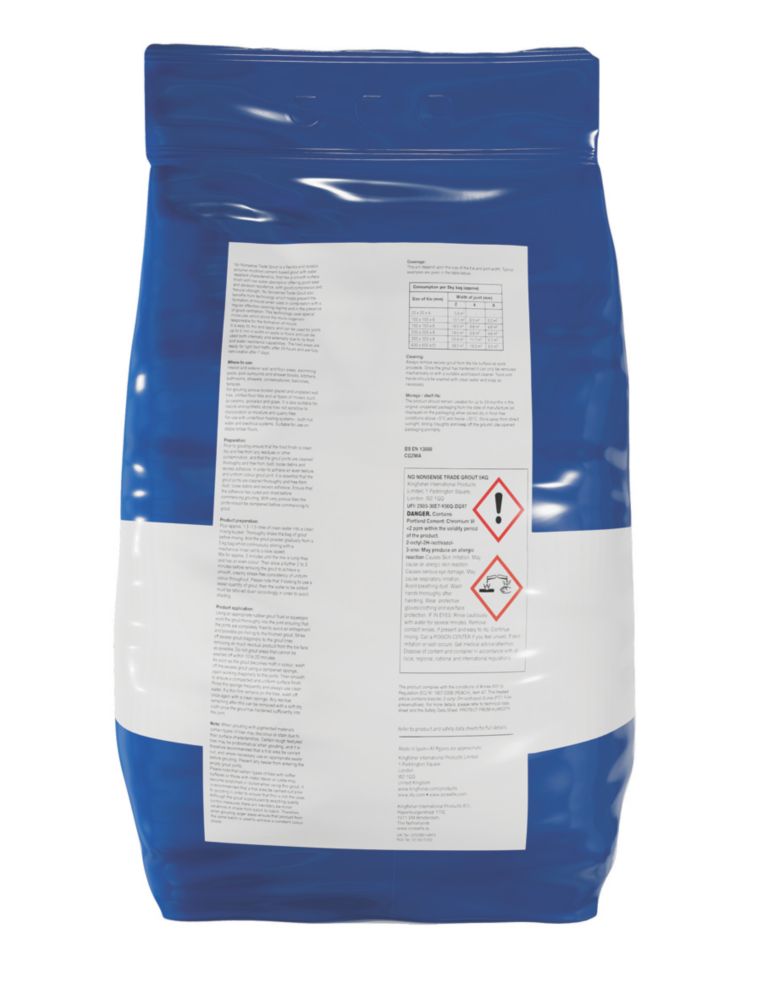 No Nonsense  Wall & Floor Grout Cement Grey 5Ltr