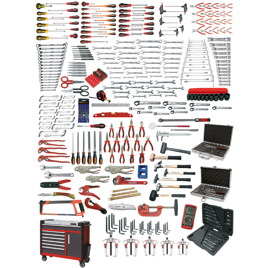416 Piece Mechanics Set with Roller Cabinet and EVA Trays