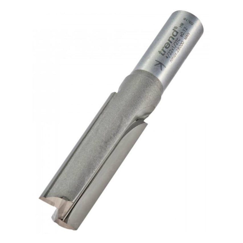 4/22 1/2" TC Two Flute Straight Cutter with TCT Plunge Centre Tip. 15.9mm