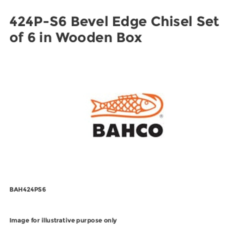 424P-S6 Bevel Edge Chisel Set of 6 in Wooden Box