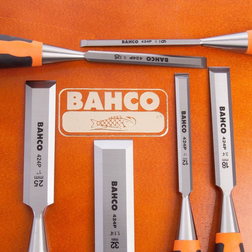 424P-S6 Bevel Edge Chisels Set 6 Piece In Wooden Box