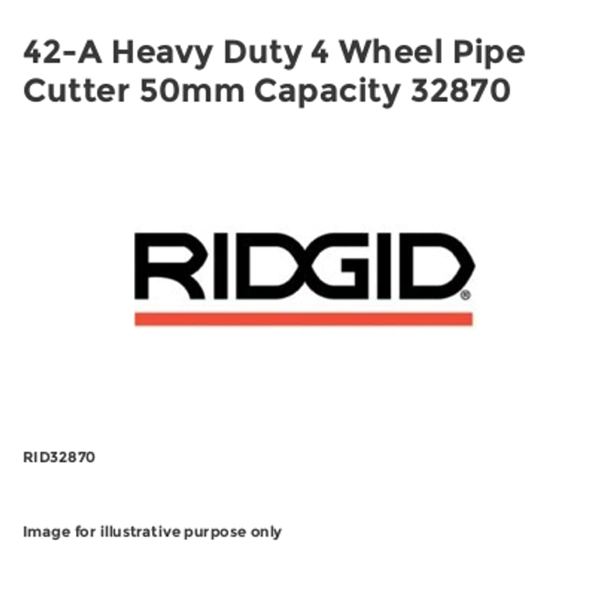 42-A Heavy Duty 4 Wheel Pipe Cutter 50mm Capacity 32870 RID32870