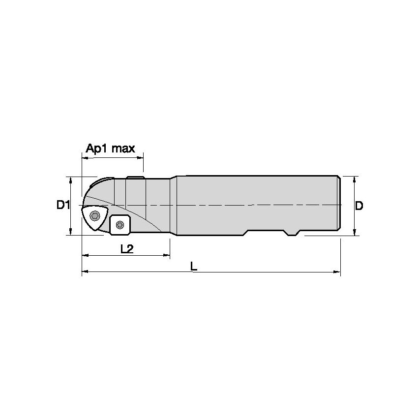 4.34738R380U Indexable Radius End Mill