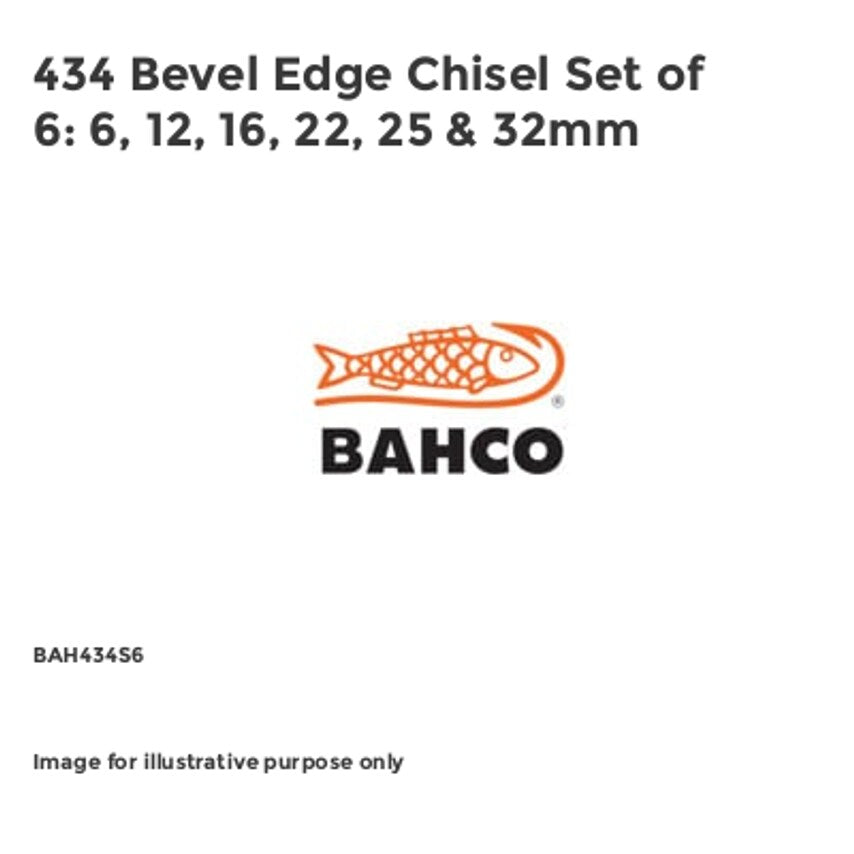 434 Bevel Edge Chisel Set of 6: 6, 12, 16, 22, 25 & 32mm