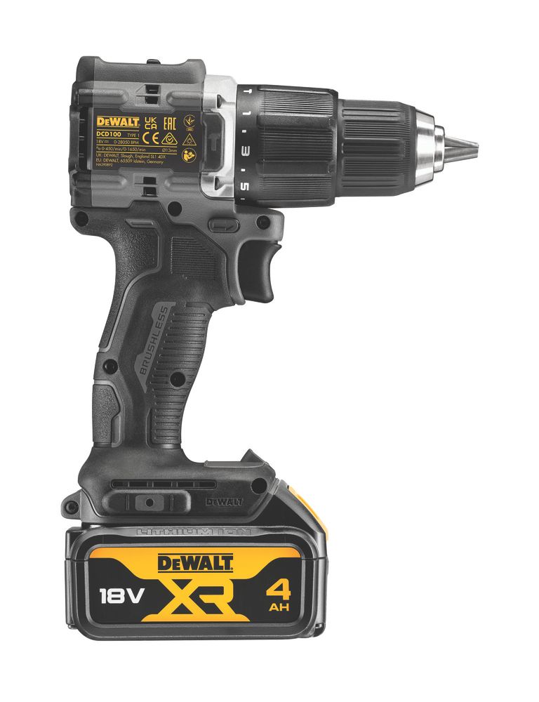 DeWalt 100 Year DCD100M1T-GB 18V 1 x 4Ah Li-Ion XR Brushless Cordless Combi Drill