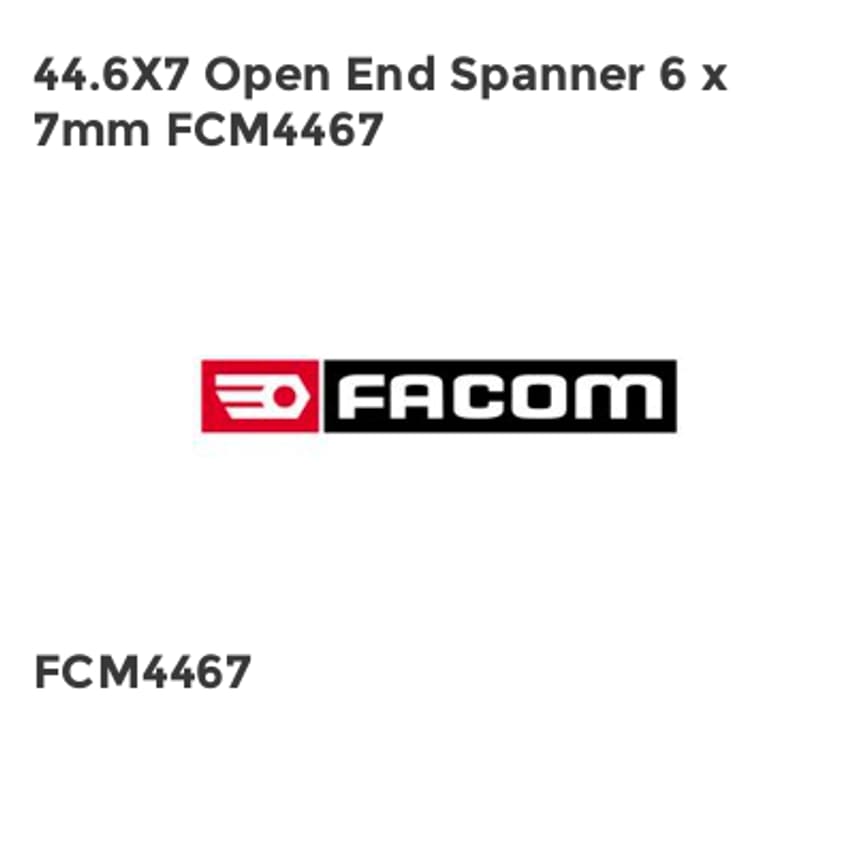 44.6X7 Open End Spanner 6 x 7mm FCM4467
