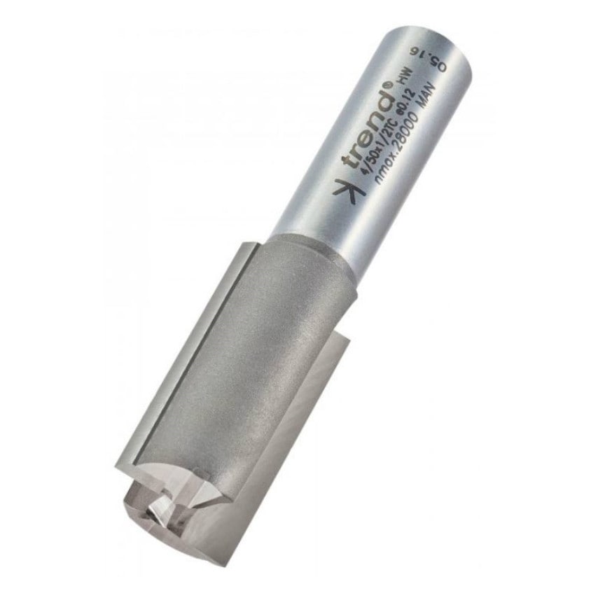 4/50 1/2" TC Two Flute Straight Cutter with TCT Plunge Centre Tip 19.0mm