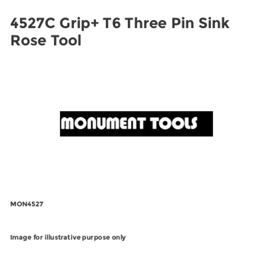 4527C Grip+ T6 Three Pin Sink Rose Tool MON4527