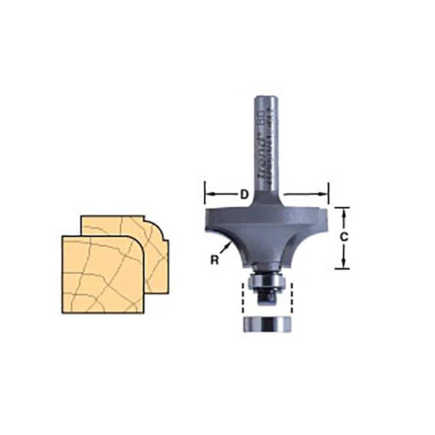 46/12 x 1/4 TCT Bearing Guided Ovolo & Round Over 4.8mm Radius TRE461214TC