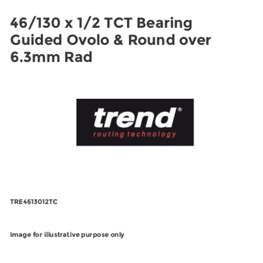 46/130 x 1/2 TCT Bearing Guided Ovolo & Round over 6.3mm Rad
