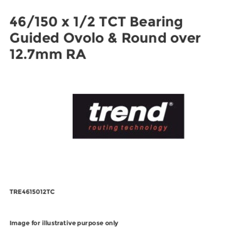 46/150 x 1/2 TCT Bearing Guided Ovolo & Round over 12.7mm RA