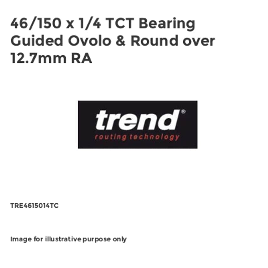 46/150 x 1/4 TCT Bearing Guided Ovolo & Round over 12.7mm RA TRE4615014TC